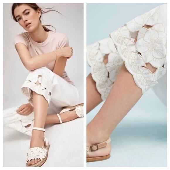 Anthropologie White Pilcro Stet Mid-rise Cutout Flare Leg Jeans Size 29 Petite - Picture 14 of 15